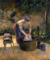 die Wäsche Frau 1879 Camille Pissarro